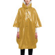 Matte Half Sleeve Faux Leather Capes Womens Mens Wetlook Party Cosplay Hooded Poncho Gothic Hoodie Knee-length Trench Cloak Coat