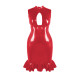 Sleeveless Sexy PVC Halter Bodycon Beach Summer Dress Women Patent Leather Backless Slim Hip Wrap Mini Dress Vocation Vestidos