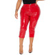 Faux Leather Women Pants Sexy High Waist Bodycon PVC Pencil Pants Wetlook Streetwear Slim Fit Solid Trousers Party Club Capris