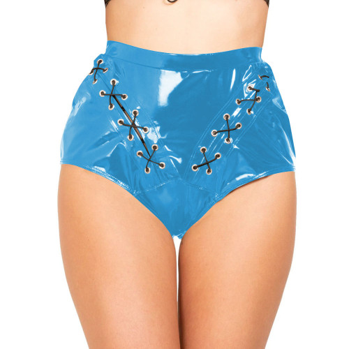 Sissy Panties for Men Sexy Lingerie Underwear Women High Waist Faux Latex Briefs Adult Bottoms Fetish Clubwear Dance Panties 7XL