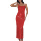 Summer Wetlook Long Dress Glossy Sexy Spaghetti Strap Back Slit Dresses Shiny PVC Party Club Women Dress Elegant Gowns Vestidos