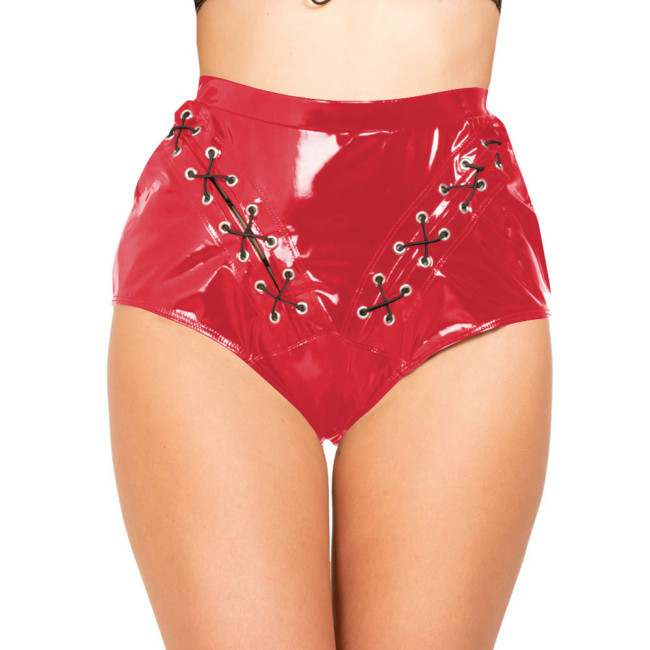 Sissy Panties for Men Sexy Lingerie Underwear Women High Waist Faux Latex Briefs Adult Bottoms Fetish Clubwear Dance Panties 7XL