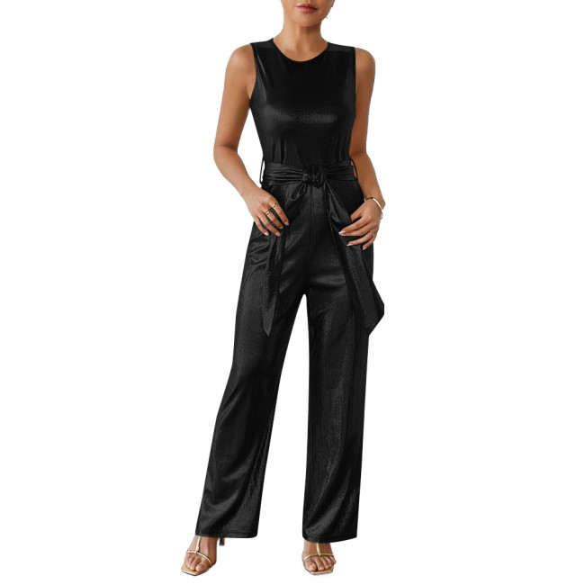 Shiny Metallic Summer Ladies Jumpsuit Women Bodycon Sexy Lingerie Stretch Tank Rompers One-pieces Overalls Elegance Party Wear
