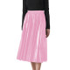 Candy Solid Folds Office Lady Casual PVC Leather High Waist A-line Loose Women's Skirt Mid-Calf Long Skirts for Women Clothing