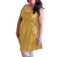 Women Summer Mini Dress Sexy Party Short Sleeve A-line Shiny Metallic Slim Casual Girl Dance Dress Elegant Vestidos Daily Wear