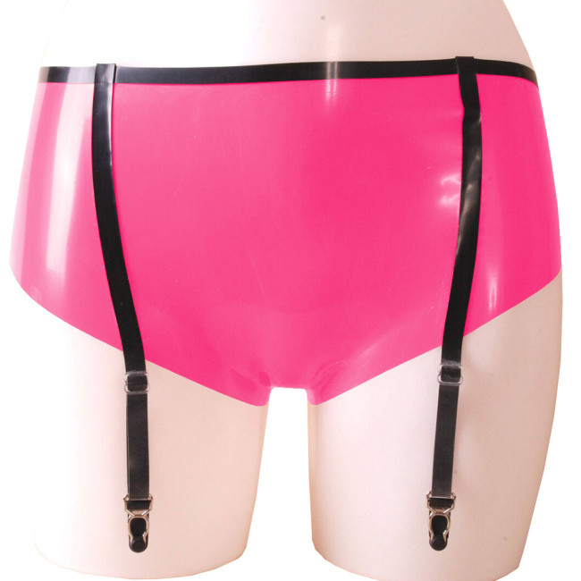 Exotic Apparel Sexy Panties Fetish Low Waist PVC Leather Briefs Women Bodycon Garter Suspender Underwear Panties Sissy Mens Wear