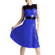 Patchwork Sleeveless Tank Midi Dress Women O-neck Slim Waist Patent Leather A-line Dress Casual Daily Commuting Faux Latex Dress