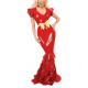 Women PVC Leather Short Sleeve Evening Party Maxi Dress Sissy V Neck Sexy Bodycon Ruffled Hobble Dress with Belt Ball Gowns Lady