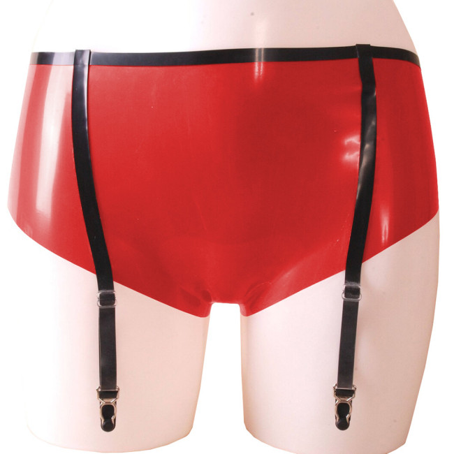 Exotic Apparel Sexy Panties Fetish Low Waist PVC Leather Briefs Women Bodycon Garter Suspender Underwear Panties Sissy Mens Wear