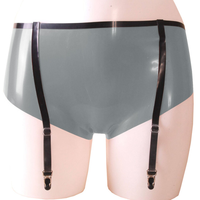 Exotic Apparel Sexy Panties Fetish Low Waist PVC Leather Briefs Women Bodycon Garter Suspender Underwear Panties Sissy Mens Wear