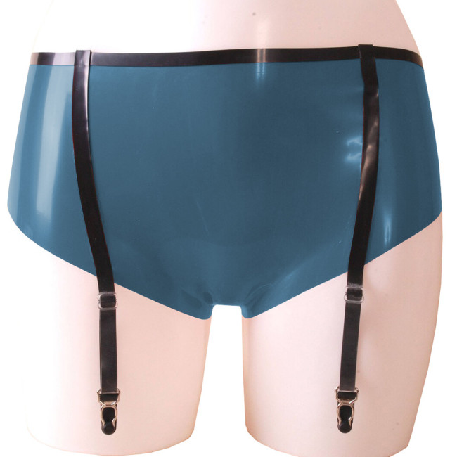 Exotic Apparel Sexy Panties Fetish Low Waist PVC Leather Briefs Women Bodycon Garter Suspender Underwear Panties Sissy Mens Wear