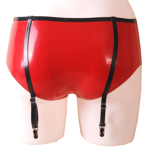 Exotic Apparel Sexy Panties Fetish Low Waist PVC Leather Briefs Women Bodycon Garter Suspender Underwear Panties Sissy Mens Wear