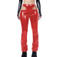Gothic Sexy Side Hollowing Out Pants Women Bodycon PVC Leather Pancli Pants Punk Style Streetwear Women Trousers Solid Capris