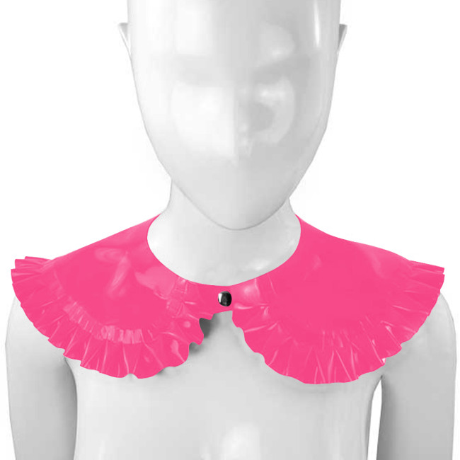 Sexy Cosplay Unisex Patent Leather Button Short Poncho Capelet Fashion Multi Color False Collar PVC Short Shawl Tops Clubwear