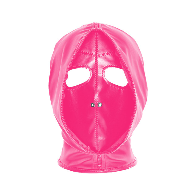 Exotic Bondage Hood Wetlook PVC Leather Double Layer Full Face Mask Fetish Adult Cosplay Restraint Headgear Novelty Accessories