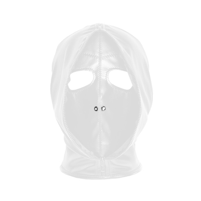 Exotic Bondage Hood Wetlook PVC Leather Double Layer Full Face Mask Fetish Adult Cosplay Restraint Headgear Novelty Accessories