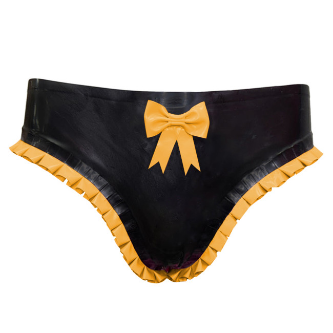 Fetish Low Waist Panties Women PVC Leather Briefs Novelty Unisex Adult Bottoms Summer Beach Panties with Bow Vacation Outfitsish Summer Beach Surfe Wear