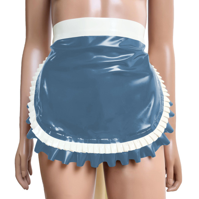 Maid PVC Accessories Patchwork Lace-up Ruffle Apron Coaplay Maid Wetook Cooking Kitchen Cute Servant Server Costume