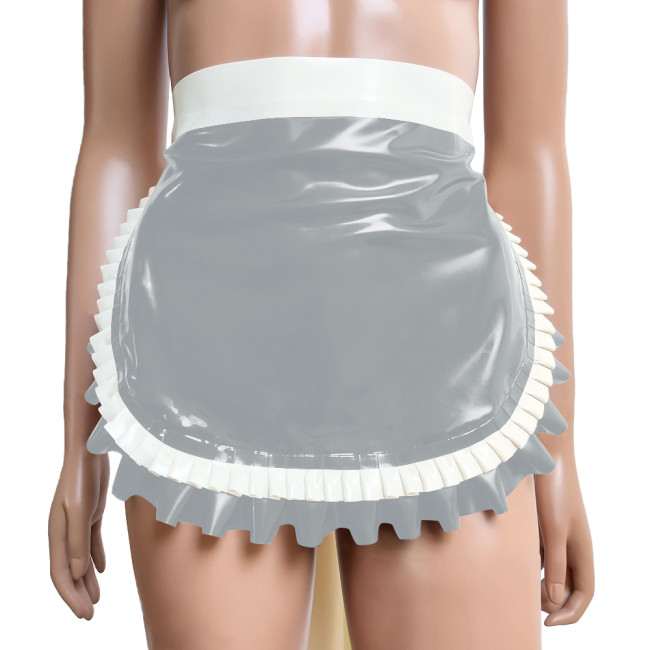 Maid PVC Accessories Patchwork Lace-up Ruffle Apron Coaplay Maid Wetook Cooking Kitchen Cute Servant Server Costume