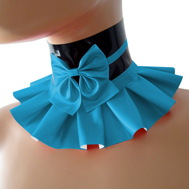 Fashion Sissy Sexy Punk Gothic Multicolor PVC Leather Neck Necklace with Bow Lolita Women Girls Party Cosplay Accessories Props