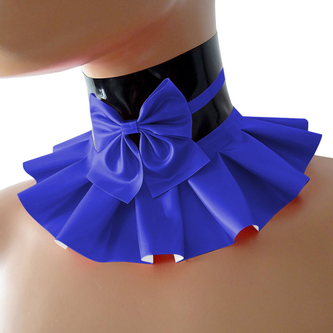Fashion Sissy Sexy Punk Gothic Multicolor PVC Leather Neck Necklace with Bow Lolita Women Girls Party Cosplay Accessories Props