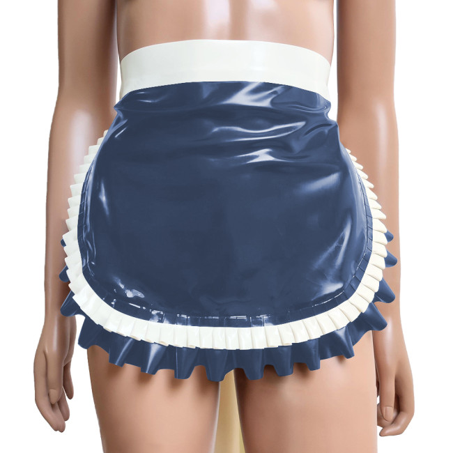 Maid PVC Accessories Patchwork Lace-up Ruffle Apron Coaplay Maid Wetook Cooking Kitchen Cute Servant Server Costume