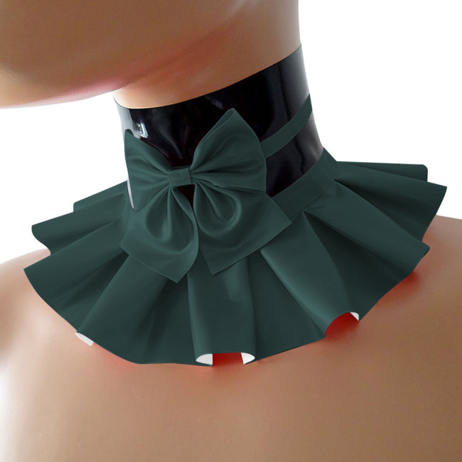 Fashion Sissy Sexy Punk Gothic Multicolor PVC Leather Neck Necklace with Bow Lolita Women Girls Party Cosplay Accessories Props