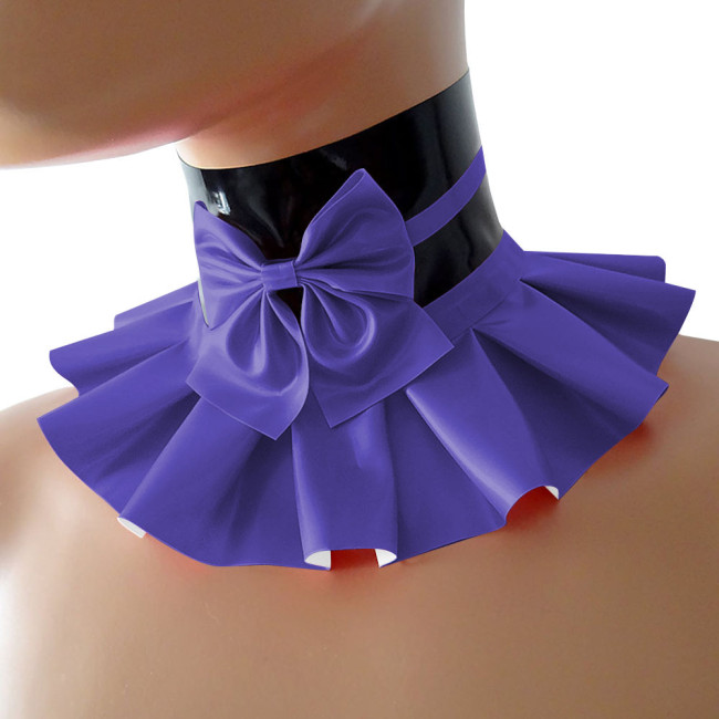 Fashion Sissy Sexy Punk Gothic Multicolor PVC Leather Neck Necklace with Bow Lolita Women Girls Party Cosplay Accessories Props