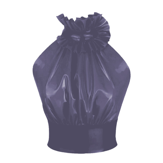 Elegant Ruffled Halter Slim Fit Graphic T Shirts PVC Women Tops Sexy Backless Button Tank Tops Office Lady Faux Latex Clothing