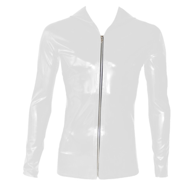 Men's PVC Vinyl Leather Jackets with Hood Long Sleeve Slim Fashion Coats Wetlook Outerwear Punk Gothic Hoodies Jackets Clubwear