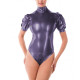Sissy Sexy Bodysuit Lingerie PVC Leather Bodysuits for Women Puff Sleeve Zipper Open Crotch Faux Latex Bodysuits Festival Outfits Size
