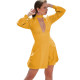 Long Sleeve Solid Color PVC Leather Mini Dress for Women Mock Neck Hollow Out Dress Sissy Sexy Club Party Short Dress Streetwear