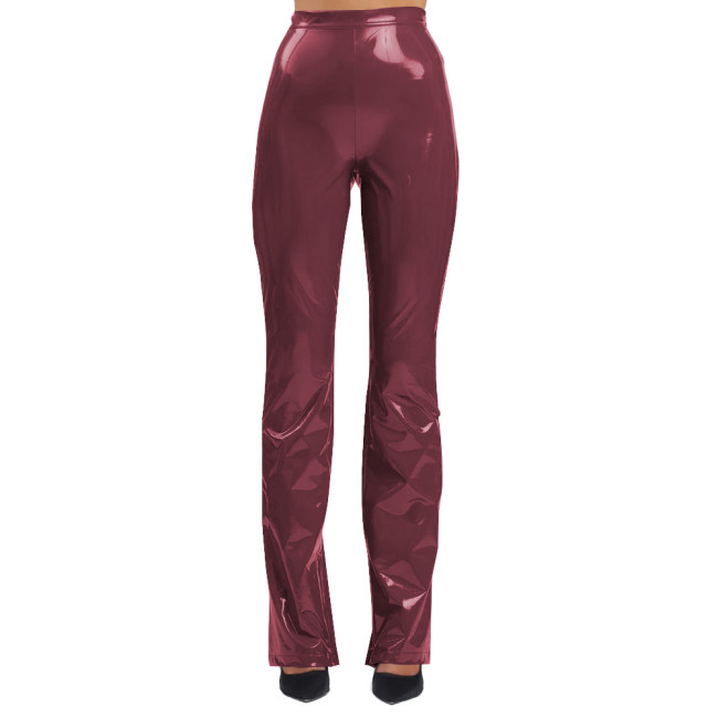 Fashion High Waist Skinny Pencil Pants Women PVC Leather Sexy Lingerie Solid Capris Gothic Bodycon Long Leggings Streetwear