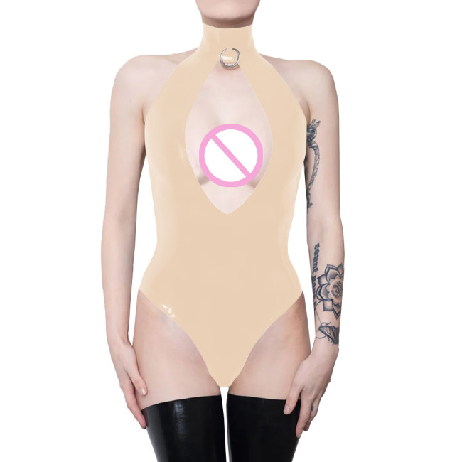 Sleeveless Bodycon Chest Hollow High Cut Teddies Sexy Lingerie Body Suit Club Halter One Piece Bodysuits Women Zentai Fetish 7XL