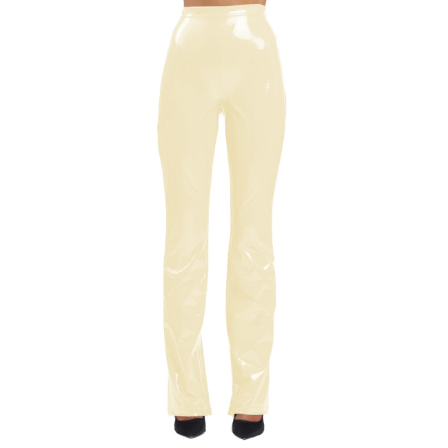 Fashion High Waist Skinny Pencil Pants Women PVC Leather Sexy Lingerie Solid Capris Gothic Bodycon Long Leggings Streetwear
