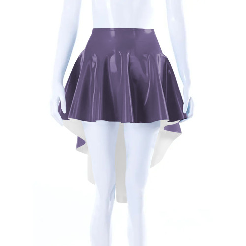 Sweety Ruched High Low Women Skirts Plus Size Back Long Wetlook Party Skirt Rock Solid Pleated Swing Skirt Fetish Mistress Skirt