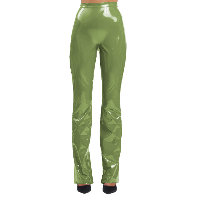 Fashion High Waist Skinny Pencil Pants Women PVC Leather Sexy Lingerie Solid Capris Gothic Bodycon Long Leggings Streetwear
