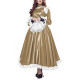 Party Gothic Maid Long Dress Elegant Lolita PU Leather High Waist Maid Dresses with Apron Cross-dresser Cosplay Maid Uniforms