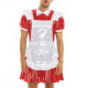 Mens Sissy Party Maid Uniforms Cross-dresser Vinyl Short Sleeve PVC Leather Mini Dress with Apron French Maid Cosplay Dress Sets