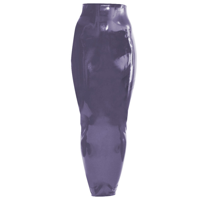 Glossy PU Leather Slim Wrapped Hip Long Skirt Wetlook Soild Color Back Zipper Sexy Skirts Sissy Hobble Skirts High Waist Bottom