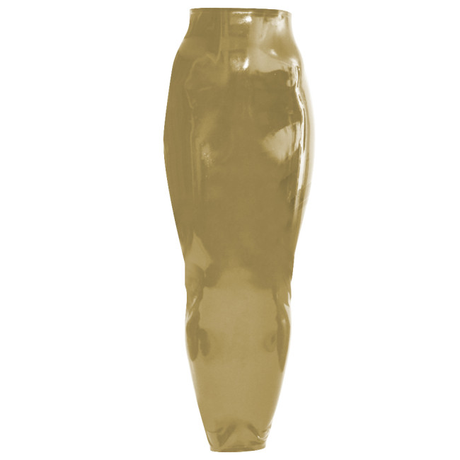 Glossy PU Leather Slim Wrapped Hip Long Skirt Wetlook Soild Color Back Zipper Sexy Skirts Sissy Hobble Skirts High Waist Bottom