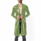 Mens Retro Midi Vinyl Trench Jackets Steampunk Glossy PVC Leather Long Sleeve Overcoat Male Nightclub Lapel Collar Trench Coat