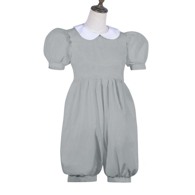 Sweet Doll Collar Sissy Adult Rompers French Lockable Wetlook PVC Leather Short Jumsuit Halloween Party Cosplay Loose Bodysuit