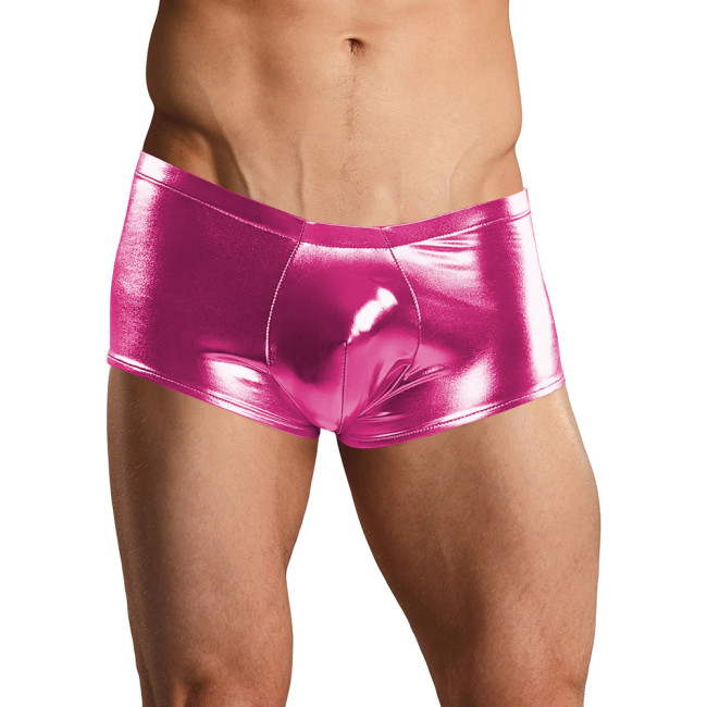Sexy Men Boxers Underpants Exotic Lingerie Sissy Shiny Metallic Low Rise Shorts Stage Performance Costume U-convex Pouch Pantiesi Dress Clubwear