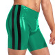 Wet Look Patent Leather Hot Pants Mens Side Stripe PVC Shiny Shorts Underwear Nightclub Party Performance Costume Clubwear 7XL