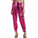 Ladies Shiny Pants Loose High Waist Liquid Metallic Trousers for Womens Dance Performance Hip Hop Pants Streetwear Clubwear
