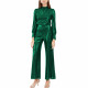 Women's Elegant Metallic Long Sleeved Top and Wide-Leg Pants Fashion Streetwear Ladies Eeving Party Pant Sets Casual Outfirs