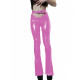 Sexy Shiny Womens Cut-out PVC Pants Wetlook Faux Leather High Waist Stretchy Long Pencil Pants Punk Girls Skinny Buckle Trousers