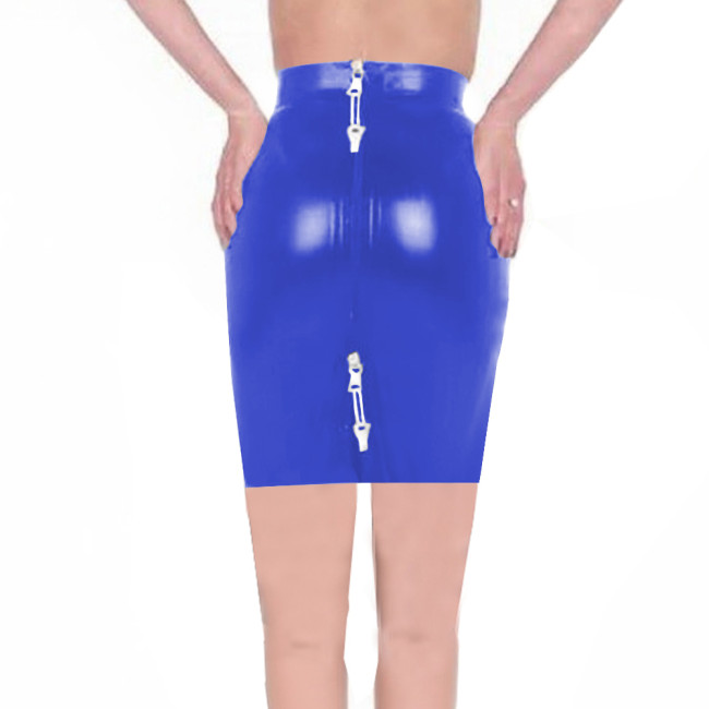Adult Sexy Mini Hobble Skirts Vinyl PVC Leather Lockable Bodycon Pencil Skirts for Party Club Costume Sissy Tight Short Skirts