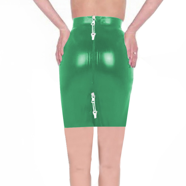 Adult Sexy Mini Hobble Skirts Vinyl PVC Leather Lockable Bodycon Pencil Skirts for Party Club Costume Sissy Tight Short Skirts
